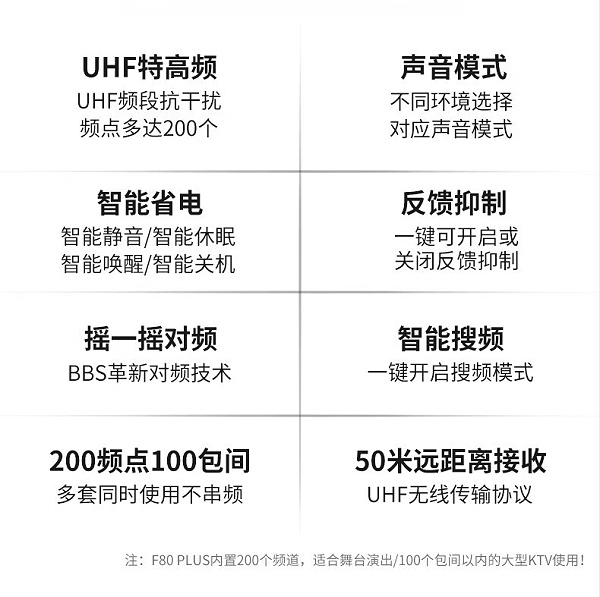 BBS娱乐话筒 F-80PLUS无线智能演出麦克风 舞台主持 KTV话筒 K歌高端演出话筒-BBS话筒